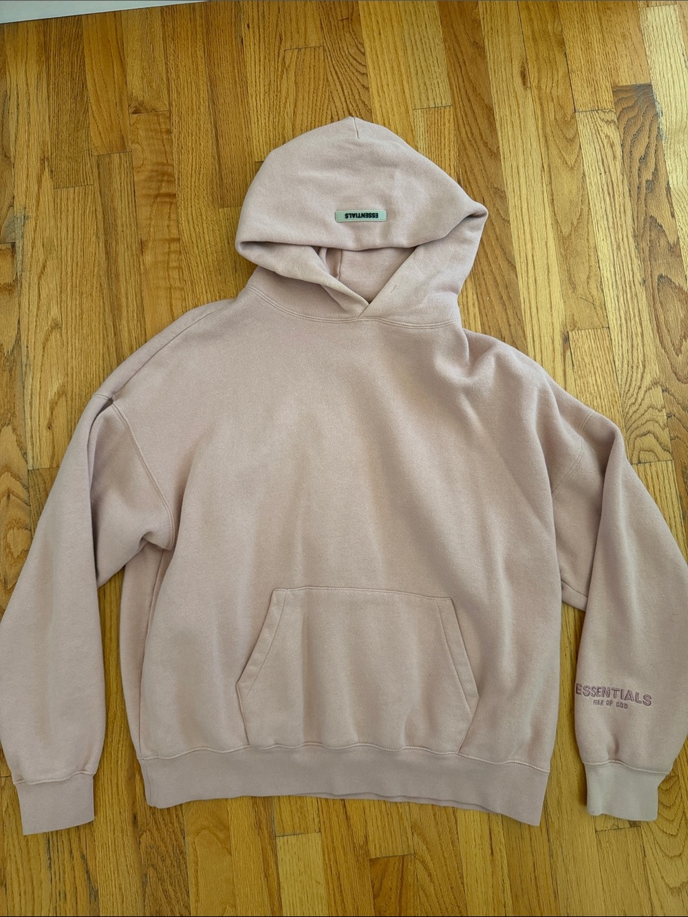 Fear of God Essentials Hoodie Pink Oversized Pullover Sweatshirt Women’s Medium